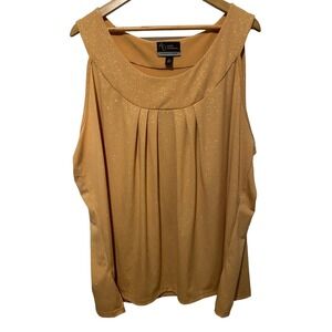 Added Dimensions 3x gold glitter cami tank top sparkle 26w/28w